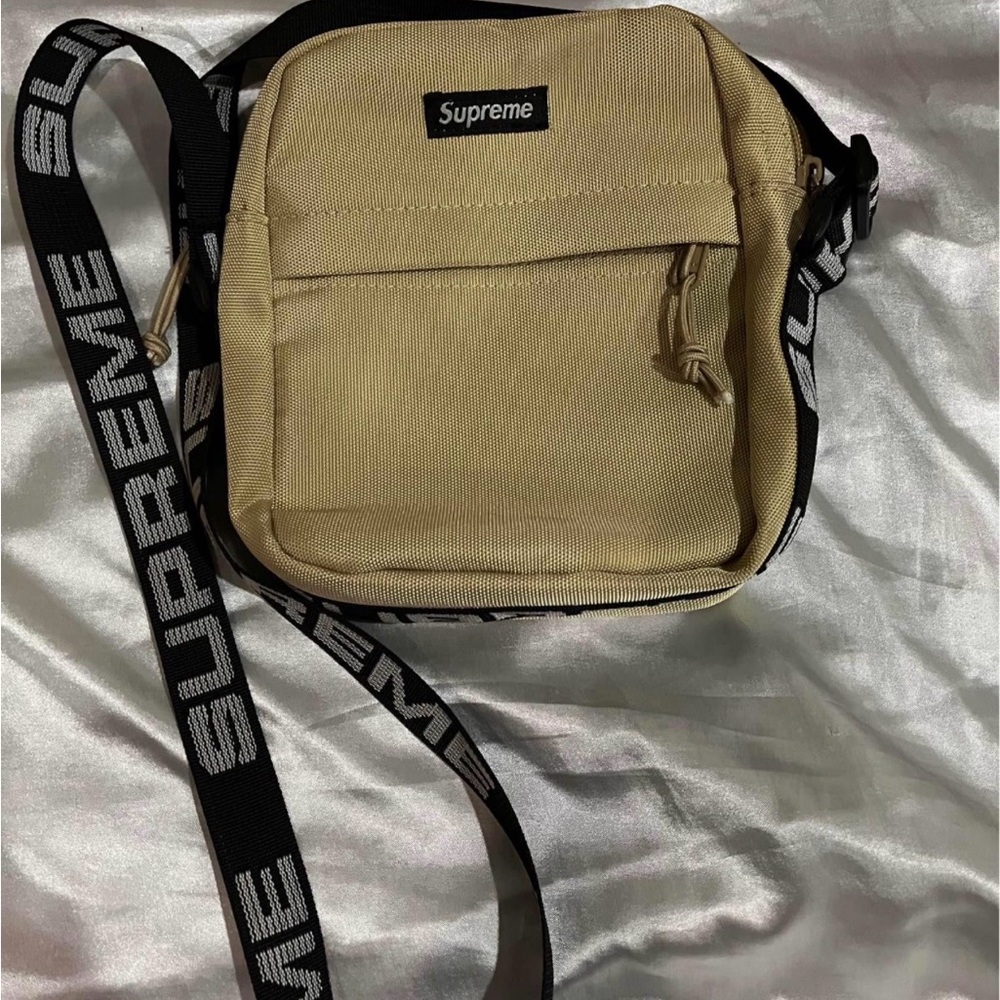 Supreme Beige Belt Bag with Black Strap
